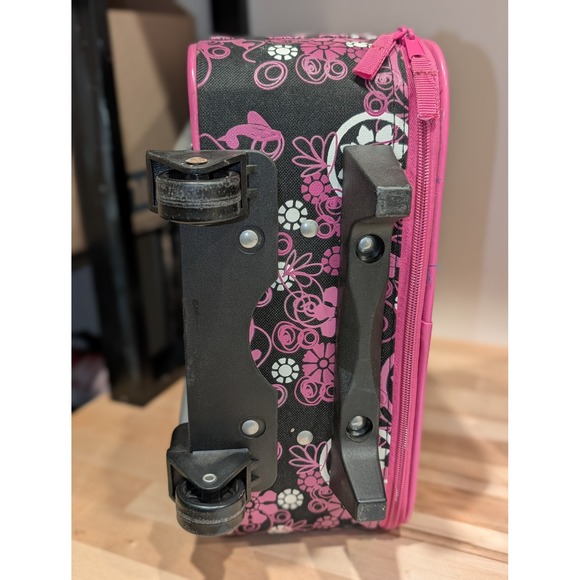 Baby Phat Rolling Luggage‎ Carry On Suitcase Black Pink Floral Y2K E1 - Picture 4 of 5